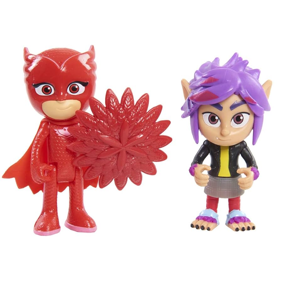 Amazon.com: PJ MASKS 2 Pack Figure Set - Owlette and Wolfie